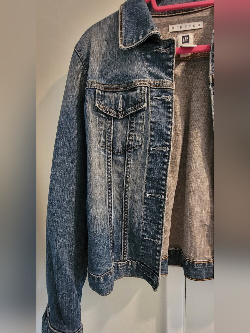 GAP Stretch Denim Jacket - Blue M - Picture 4 of 12